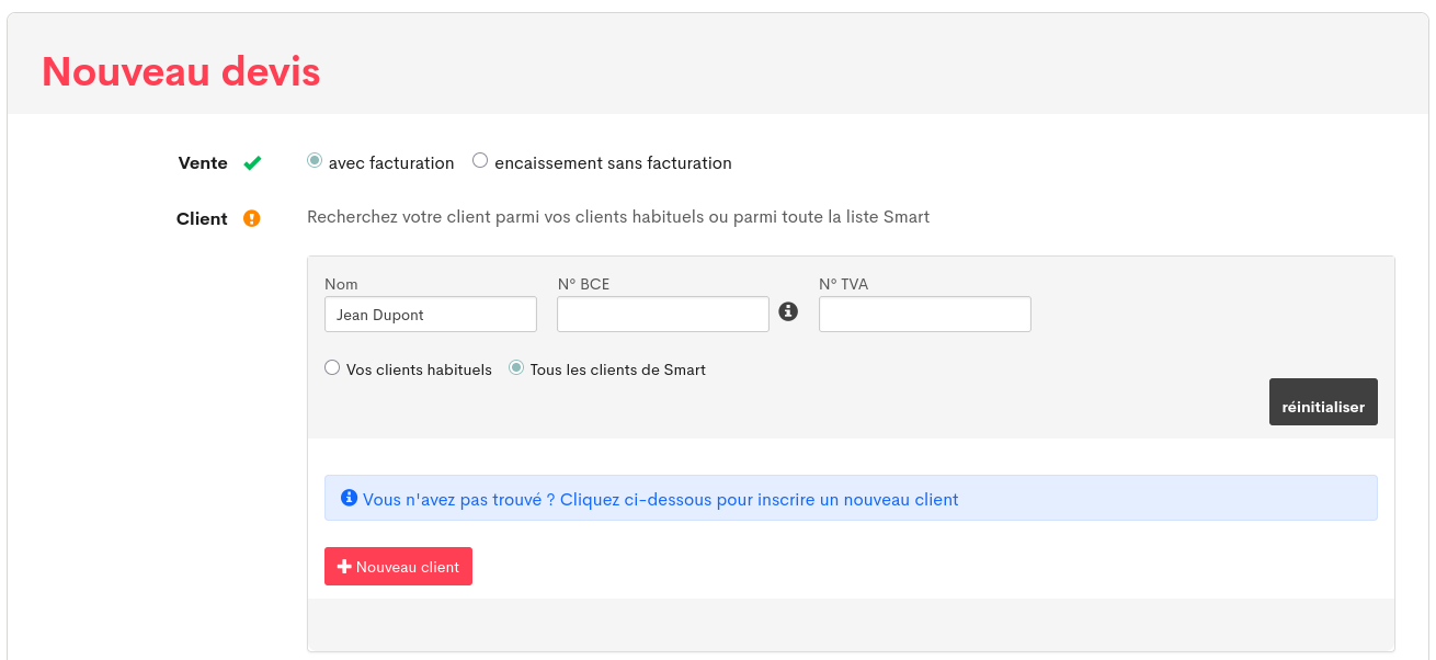 Procédures liées à la Smart